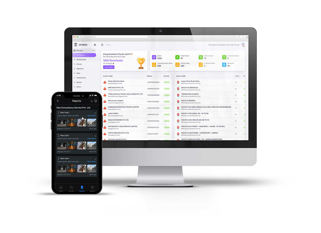 SecurityForce Guard Tour System Dashboard